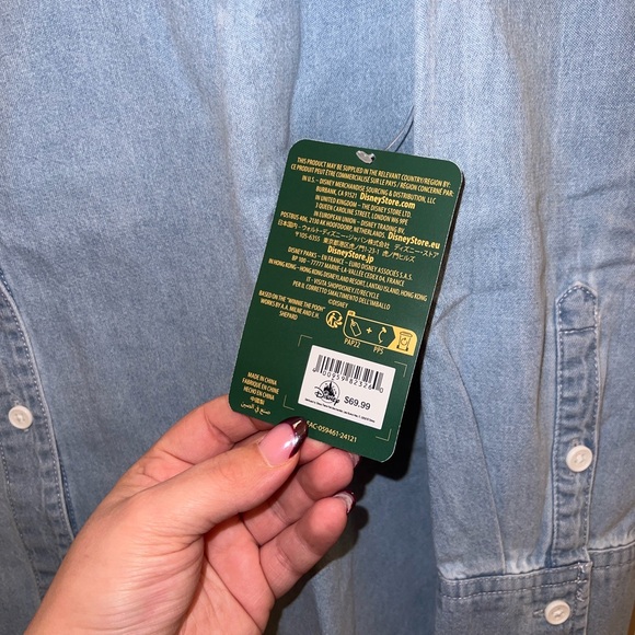 Disney Parks Winnie the Pooh Embroidered Denim Shirt NWT | XS - Picture 10 of 10